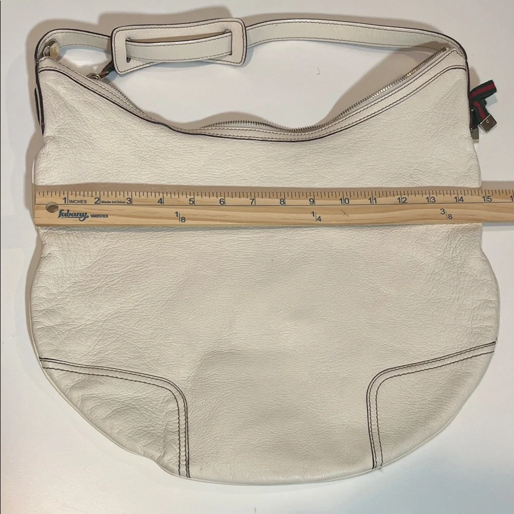 Authentic Gucci White Leather Hobo Bag - Picture 9 of 11